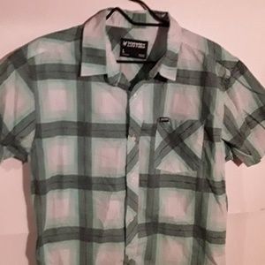 ZooYork Teal checkered short sleeved button down